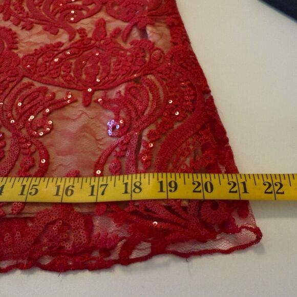 Free People Night Shimmers Red Lace & Sequins Mini Dress Sz 2 Y2K, Party - Picture 13 of 16